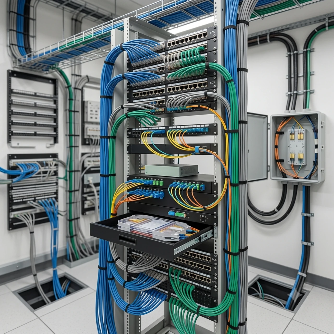 Structured cabling and fiber-optic network passive equipment