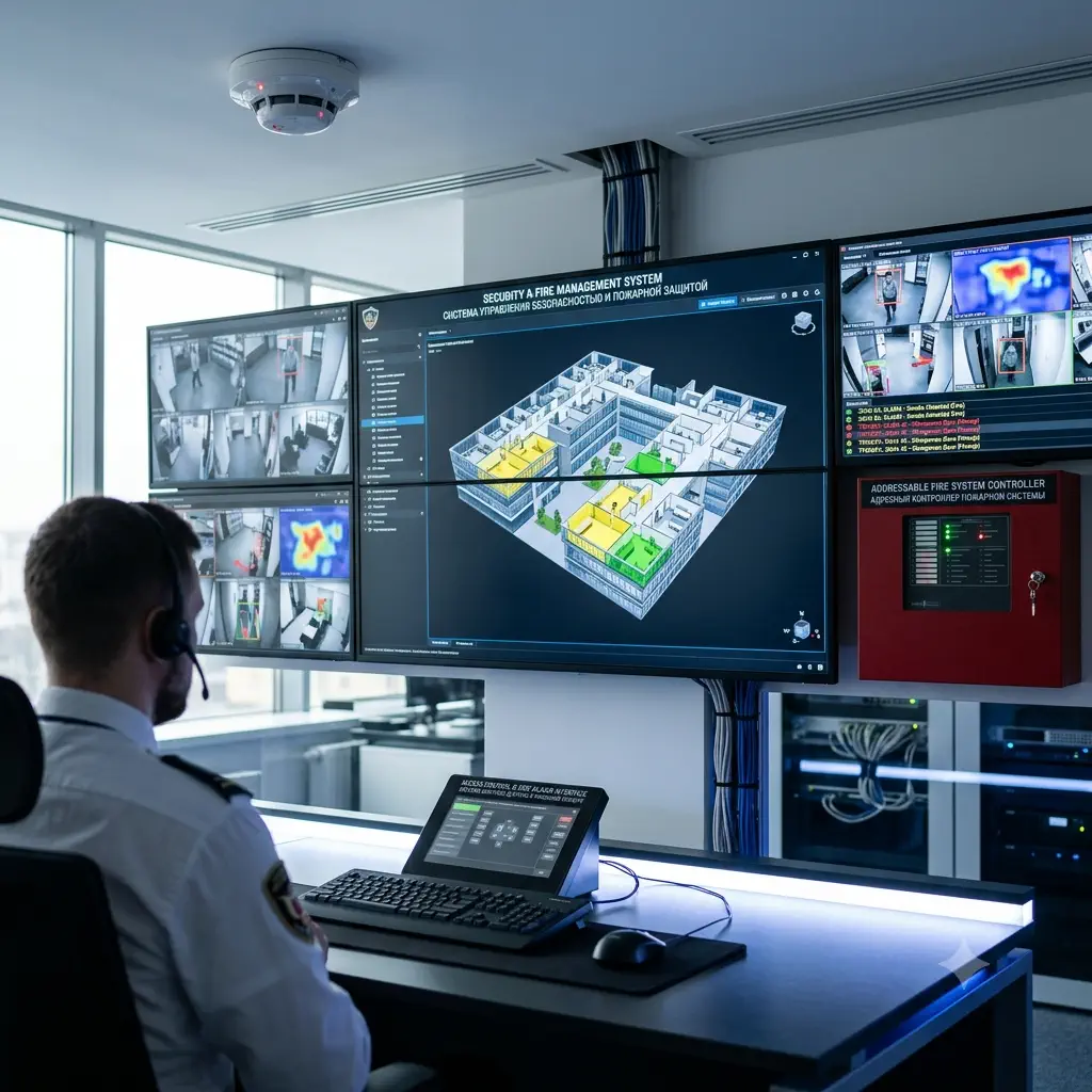 Fire alarm and security system control panels and detectors