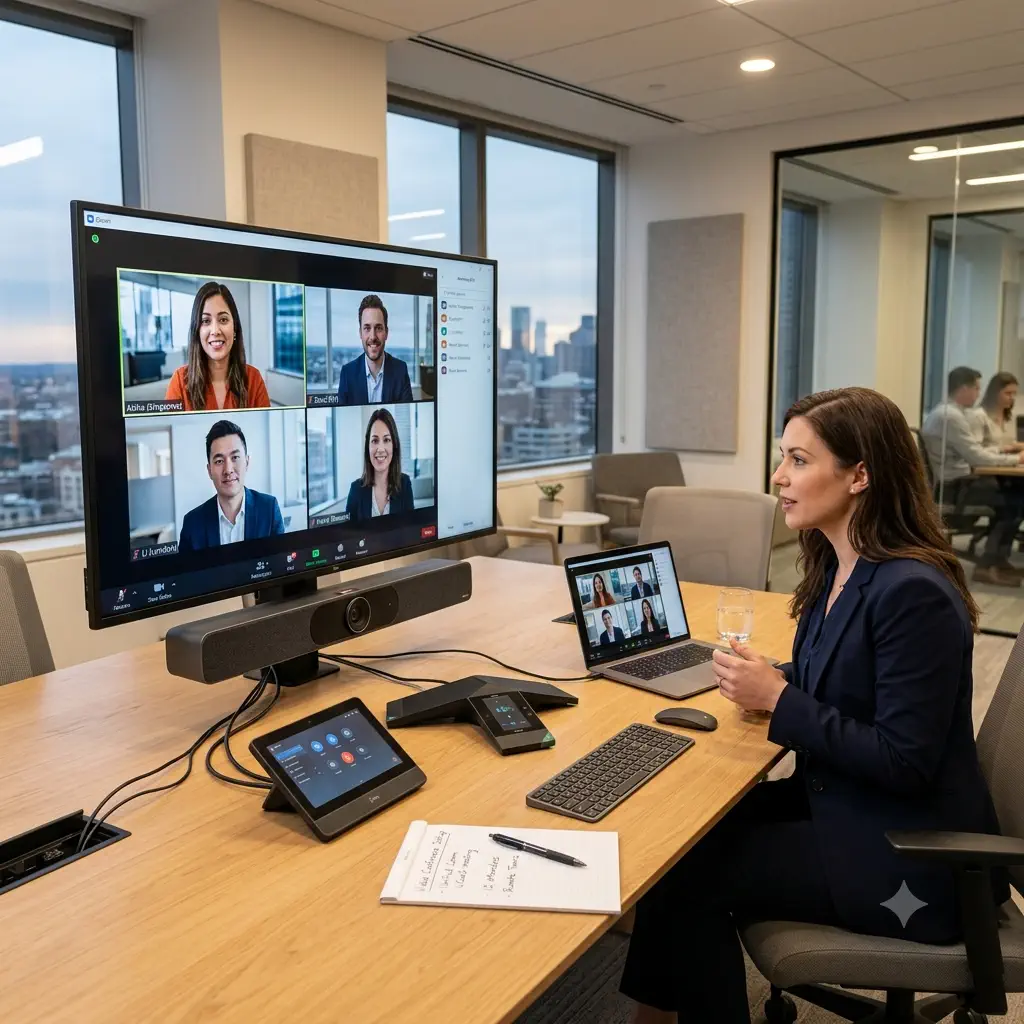 Modern video conferencing and unified communications meeting room